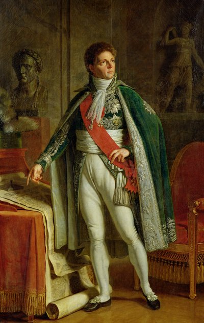 Louis Alexandre Berthier (1753-1815) mostra una mappa della foresta di Fontainebleau, 1808 da Jacques Augustin Catherine Pajou